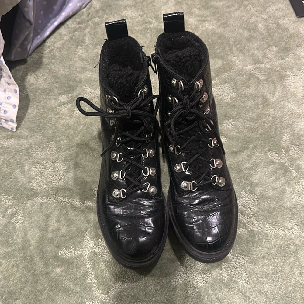 Dolce vita black snakeskin boots